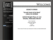Tablet Screenshot of legacygyros.com